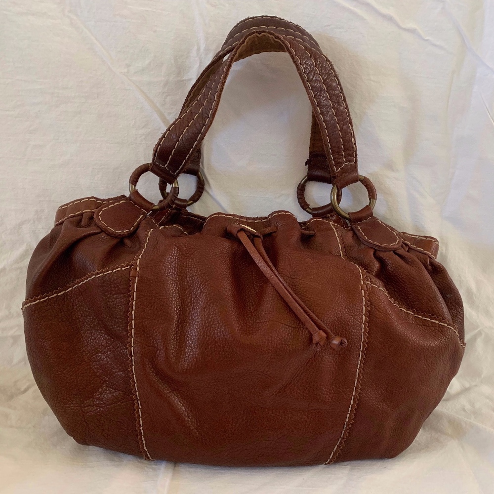 Lucky Brand Brown Stitch Hobo Bag